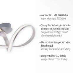 LED Deckenlampe dimmbar Metall in Stahl 2050 lm Modern