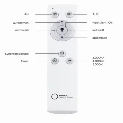 LED Deckenlampe dimmbar Schwarz Fernbedienung 4370 lm