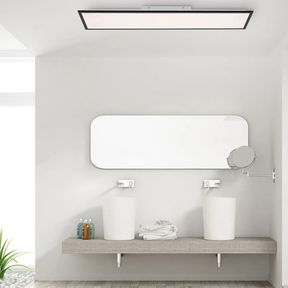 LED Deckenlampe dimmbar Schwarz Fernbedienung 4370 lm