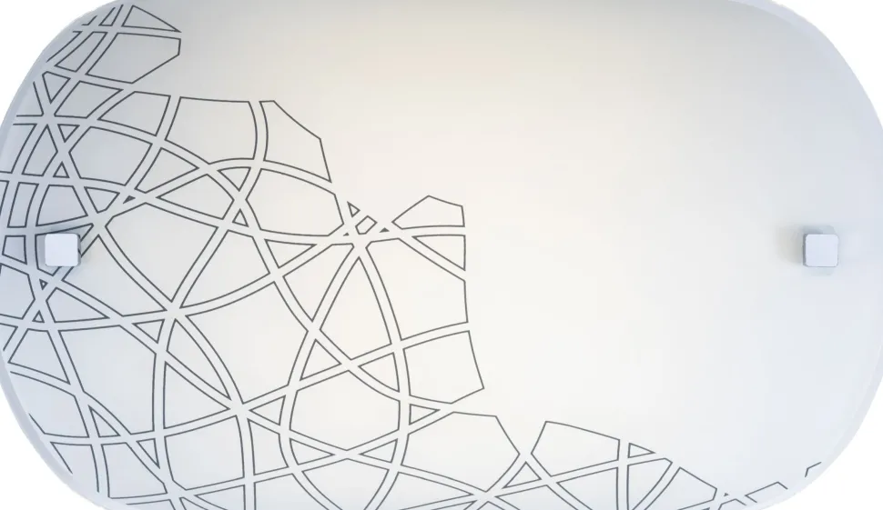 LED Deckenlampe Glas L: 33 cm klein 4000 K Weiß Chrom