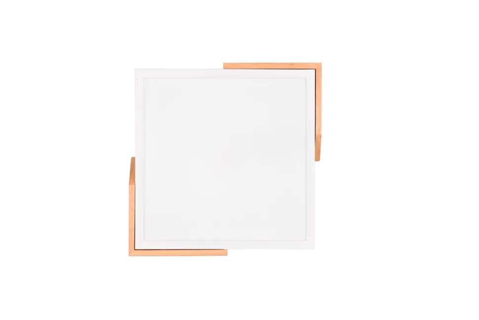 LED Deckenlampe Holz 3000 K B:31,5 cm Weiß Natur eckig