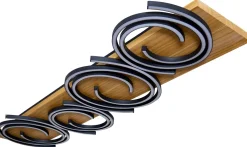 LED Deckenlampe Holz Aluminium Schwarz L:115 cm 3000 K