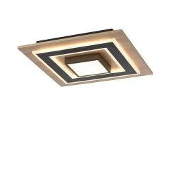 LED Deckenlampe Holz Metall 2150 lm wohnlich blendarm