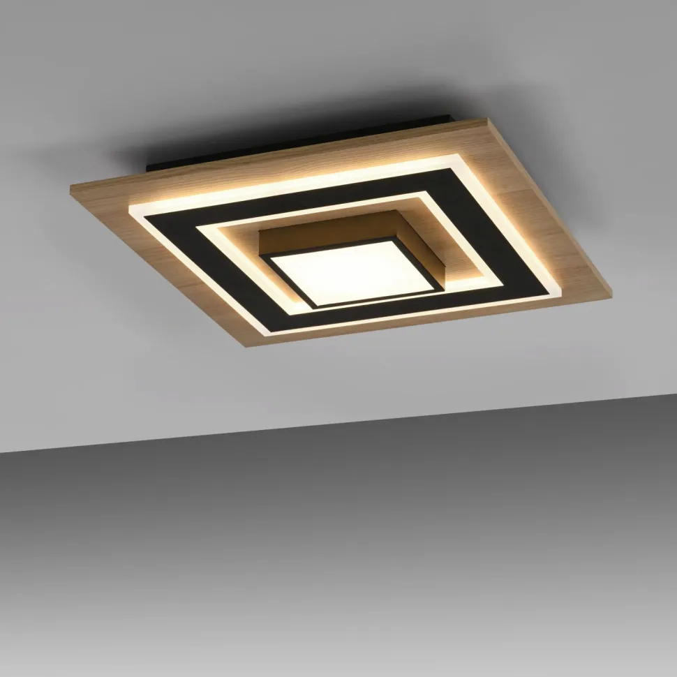 LED Deckenlampe Holz Metall 2150 lm wohnlich blendarm