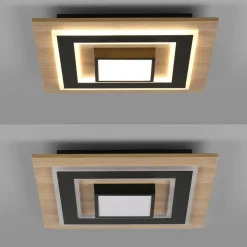 LED Deckenlampe Holz Metall 2150 lm wohnlich blendarm