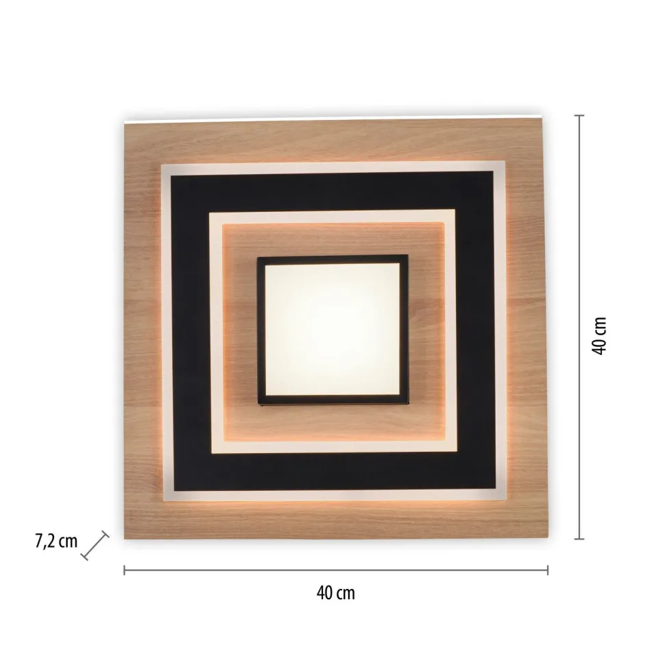 LED Deckenlampe Holz Metall 2150 lm wohnlich blendarm