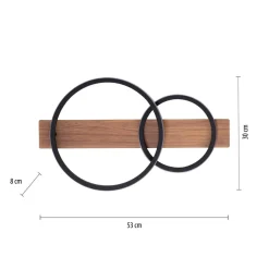 LED Deckenlampe Holz Metall Natur Schwarz 53 cm 3200 lm