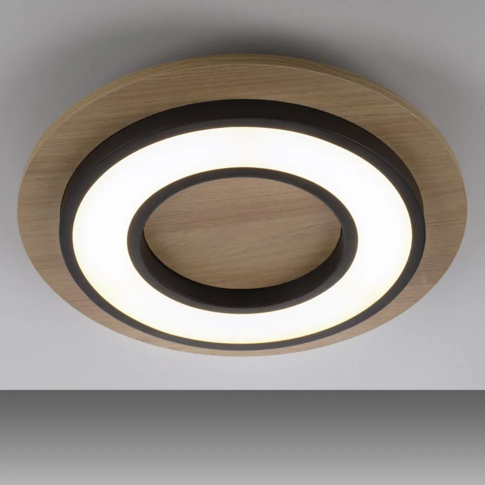 LED Deckenlampe Holz Metall 3000 K wohnlich blendarm