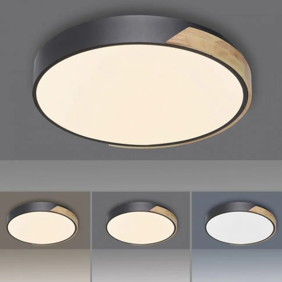 LED Deckenlampe Holz Metall Ø51 cm 35 W 3800 lm dimmbar