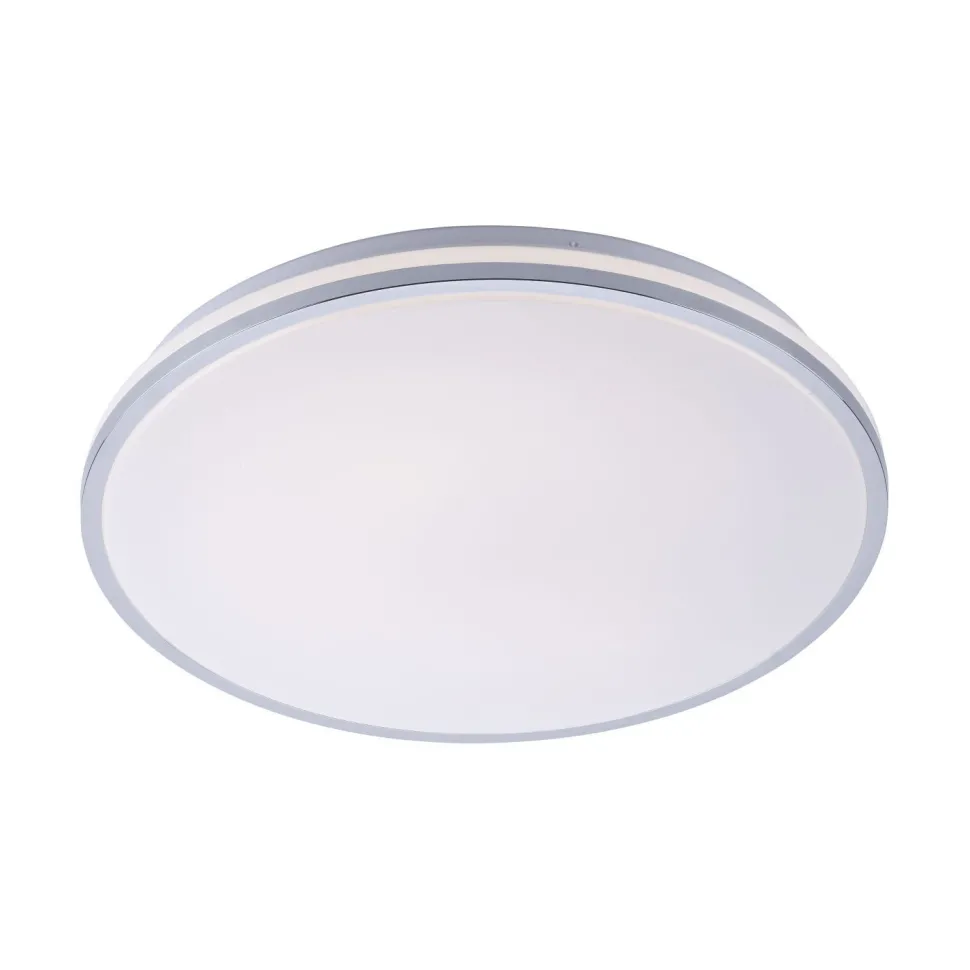 LED Deckenlampe in Chrom IP44 Ø49 cm 2500 lm blendarm