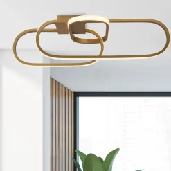 LED Deckenlampe in Gold B: 65 cm Lichtfarbe einstellbar