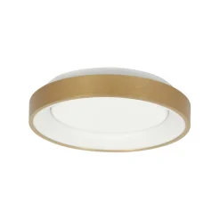 LED Deckenlampe in Gold Weiß Ø28 cm 2700 K wohnlich