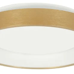 LED Deckenlampe in Gold Weiß Ø28 cm 2700 K wohnlich