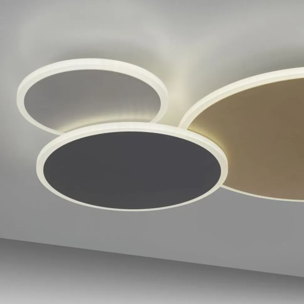 LED Deckenlampe in Messing Aluminium Grau 35 W dimmbar