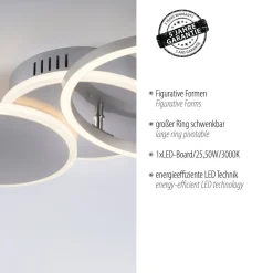 LED Deckenlampe in Stahl Metall warmweiß 26 W beweglich