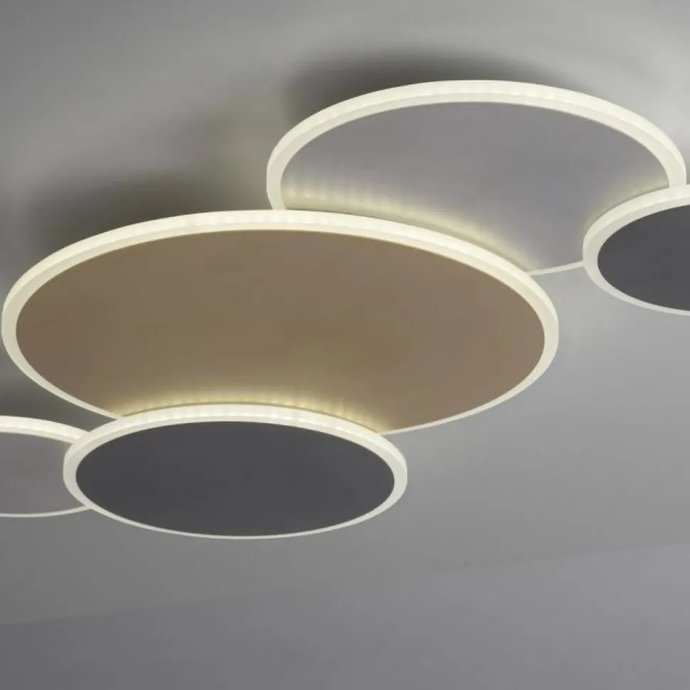 LED Deckenlampe Messing Aluminium Grau dimmbar L:85 cm