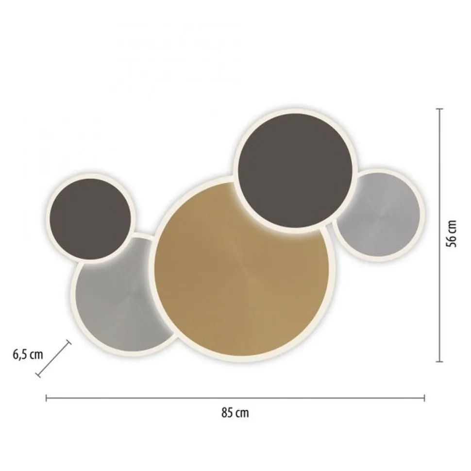 LED Deckenlampe Messing Aluminium Grau dimmbar L:85 cm