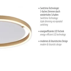 LED Deckenlampe Metall Ø39,3 cm 20 W dimmbar in Messing