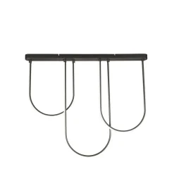 LED Deckenlampe Metall Bögen Modern 110 cm 35 W Schwarz