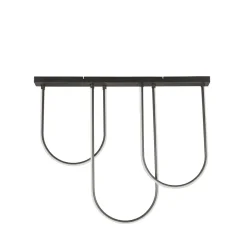 LED Deckenlampe Metall Bögen Modern 110 cm 35 W Schwarz