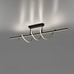 LED Deckenlampe Metall dimmbar 3000 K Schwarz Messing