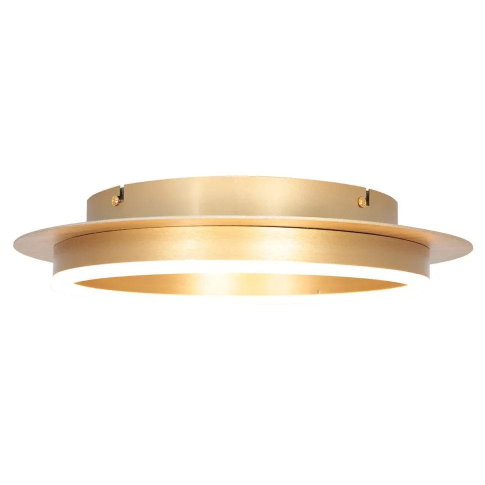 LED Deckenlampe Metall Kunststoff in Gold B:32 cm Ring