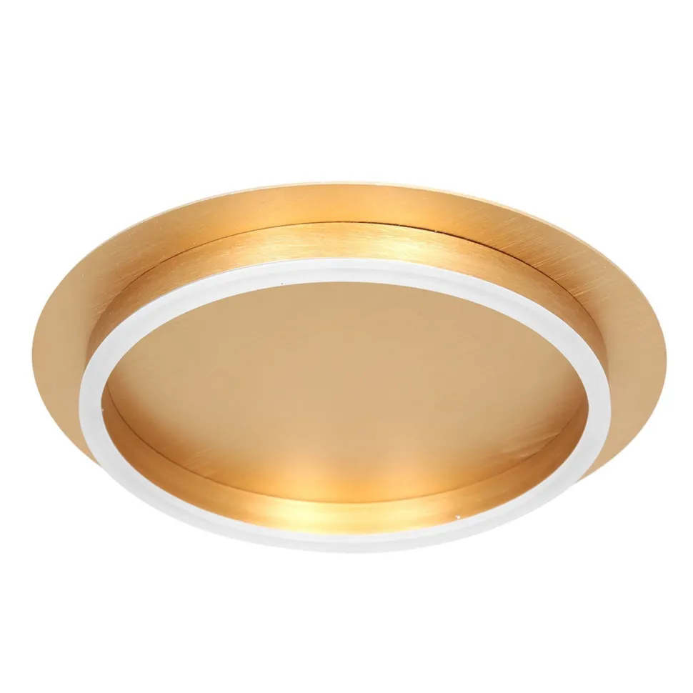 LED Deckenlampe Metall Kunststoff in Gold B:32 cm Ring
