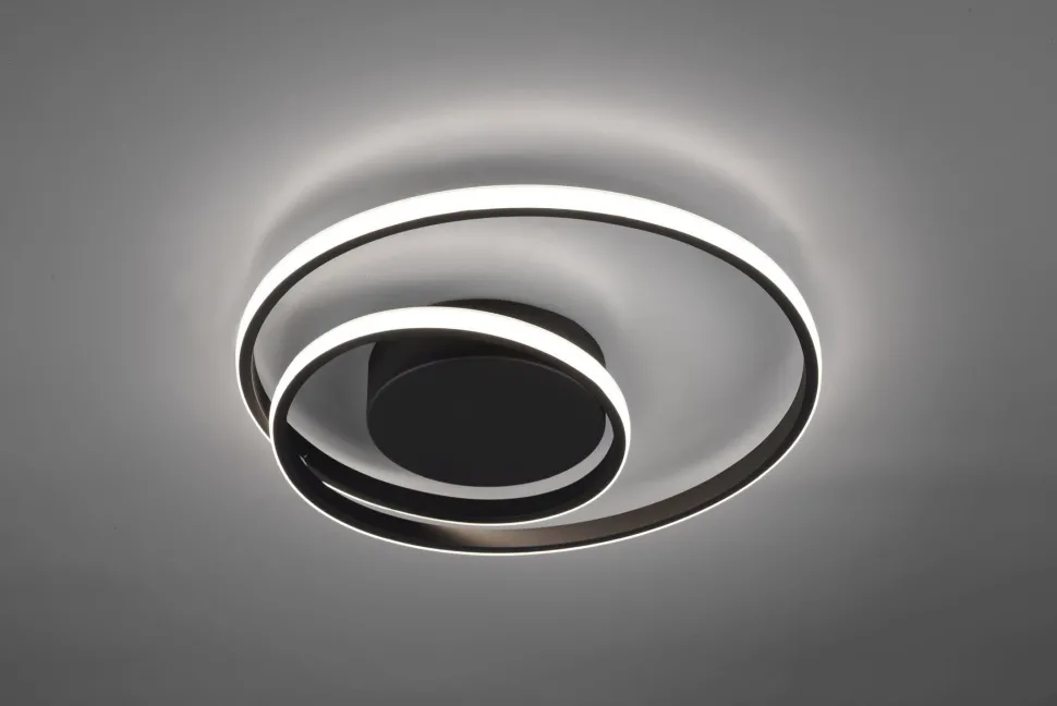 LED Deckenlampe Metall Schwarz 2500 lm B:39 cm Spirale