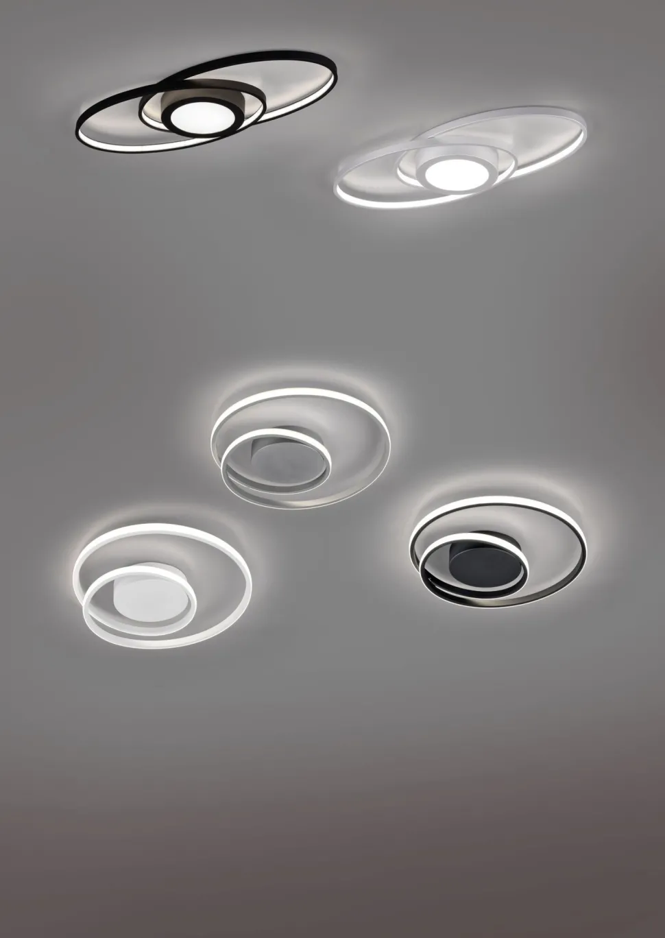 LED Deckenlampe Metall Schwarz 2500 lm B:39 cm Spirale