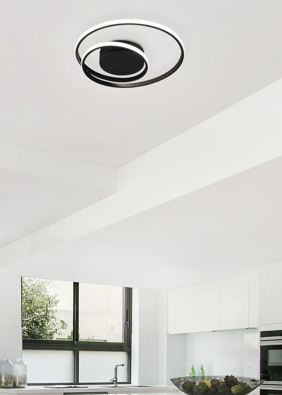 LED Deckenlampe Metall Schwarz 2500 lm B:39 cm Spirale