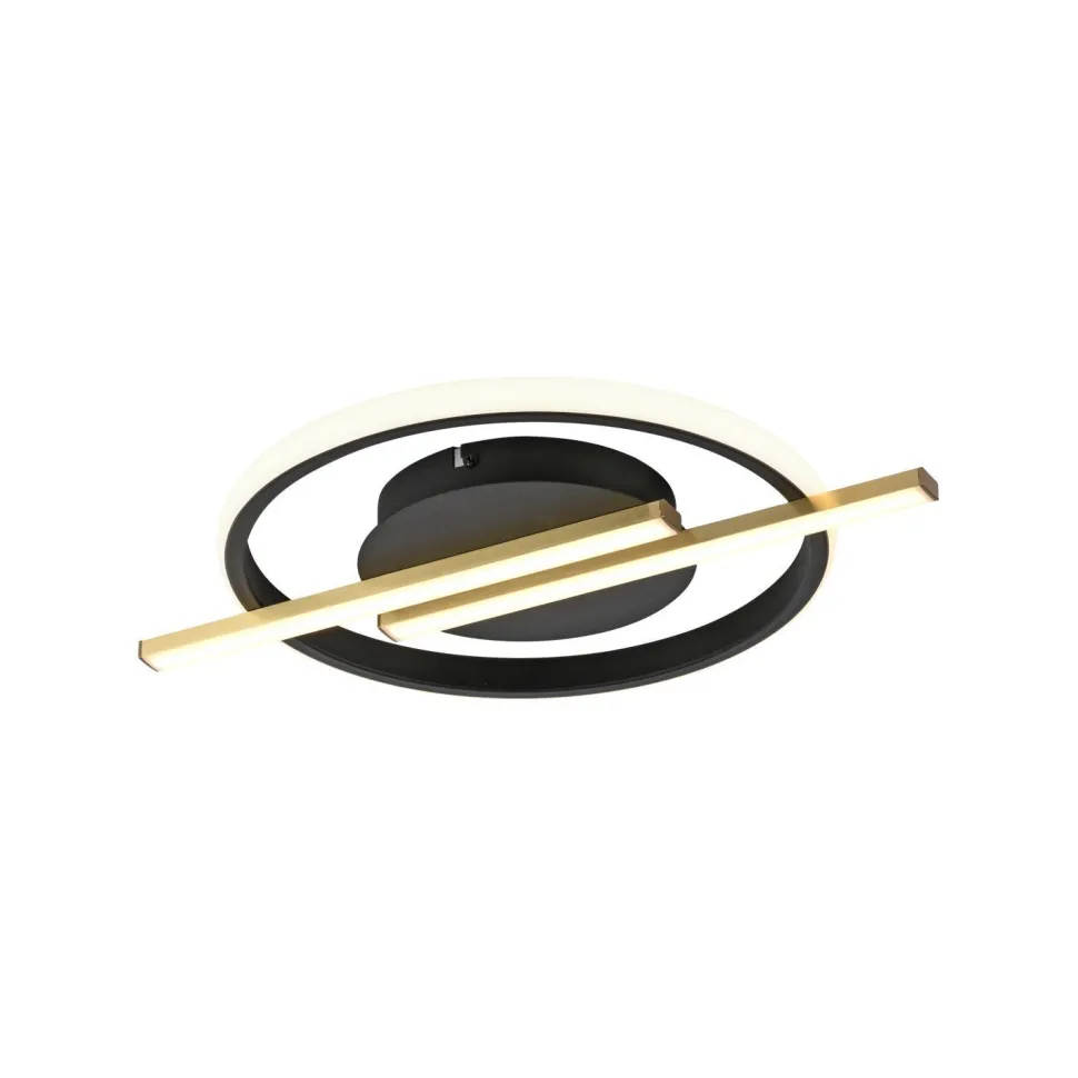 LED Deckenlampe Modern Schwarz Messing 3000 K dimmbar