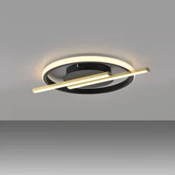 LED Deckenlampe Modern Schwarz Messing 3000 K dimmbar