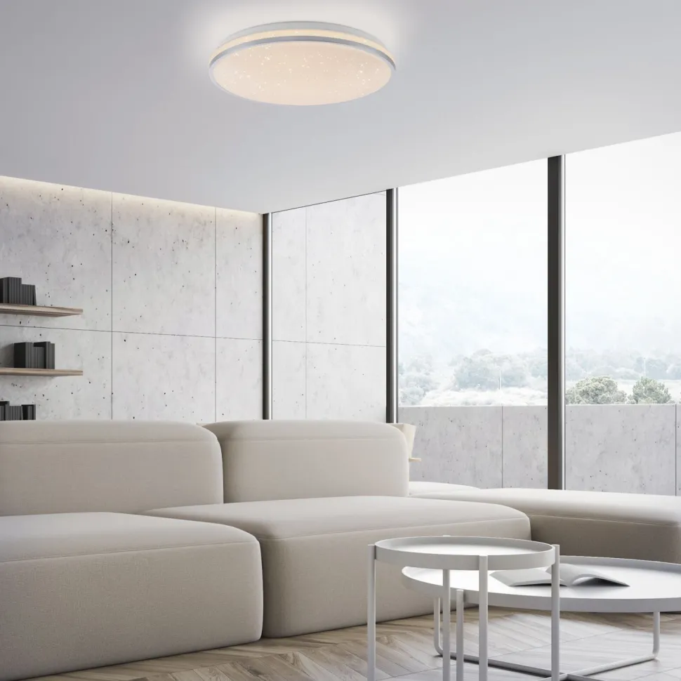 LED Deckenlampe Nachthimmel Silber Ø38 cm 20 W dimmbar