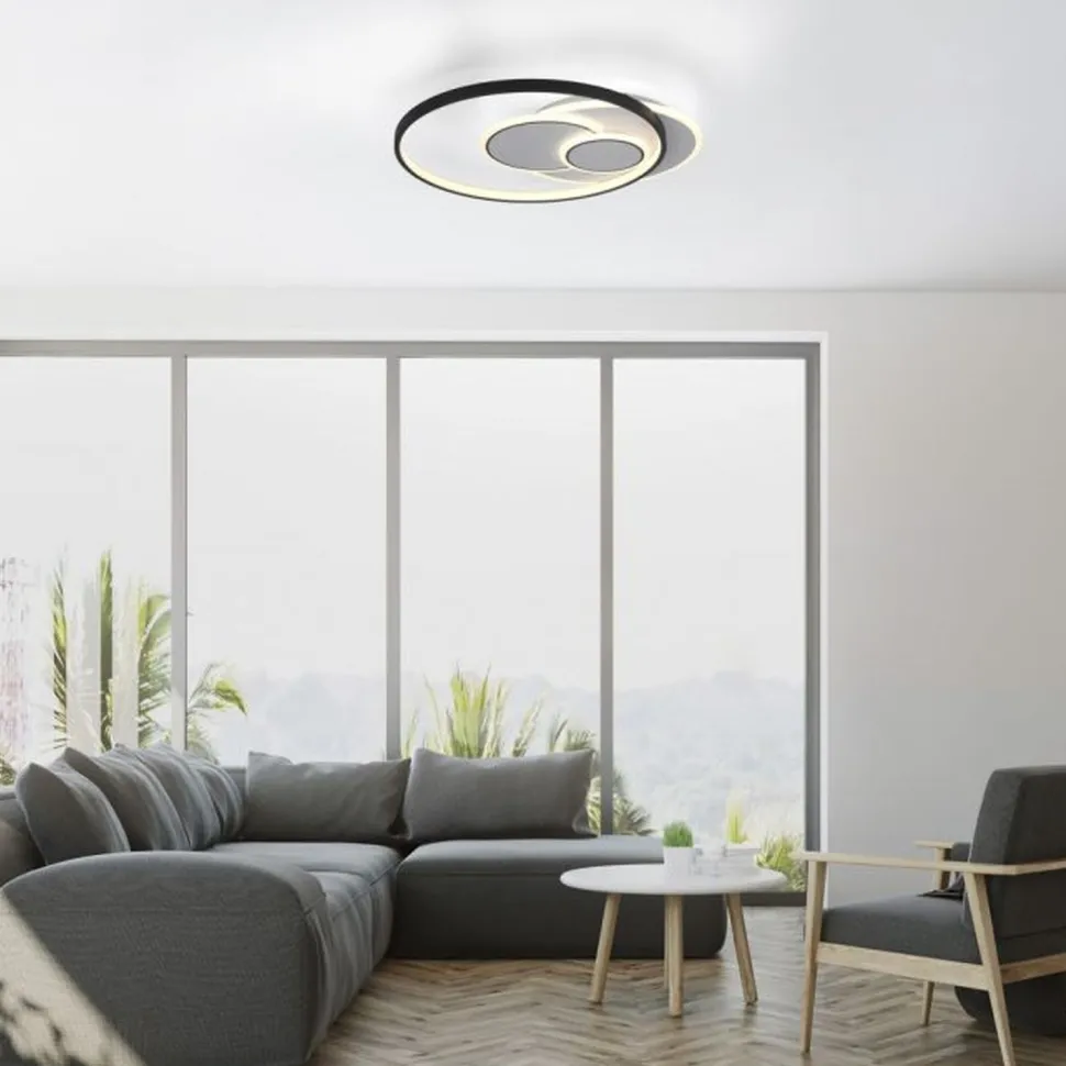 LED Deckenlampe Ringe Weiß Schwarz warmweiß 3000 K 27 W