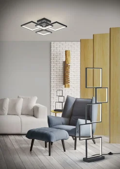 LED Deckenlampe Schwarz Metall B:52,5 cm 24 W dimmbar