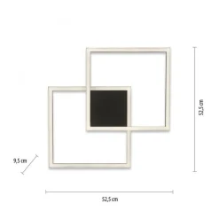 LED Deckenlampe Schwarz Metall 53,5 cm 5000 lm dimmbar