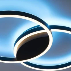 LED Deckenlampe Schwarz Ringe L:74 cm 4900 lm dimmbar
