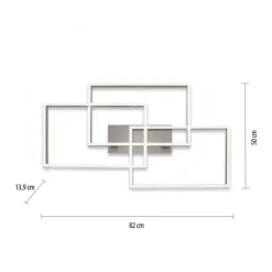 LED Deckenlampe Silber Fernbedienung 82 cm 45 W dimmbar