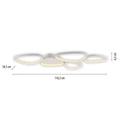 LED Deckenlampe Weiß Metall 3000 K 6100 lm L:116,5 cm