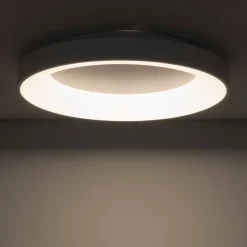 LED Deckenlampe Weiß Metall Ø60 cm rund 3000 K warmweiß