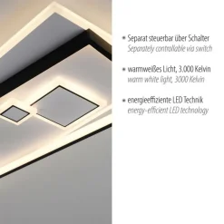 LED Deckenlampe Weiß Schwarz warmweiß 3000 K 97,5 cm