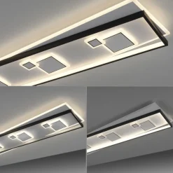LED Deckenlampe Weiß Schwarz warmweiß 3000 K 97,5 cm