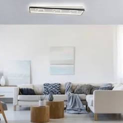 LED Deckenlampe Weiß Schwarz warmweiß 3000 K 97,5 cm