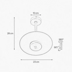 LED Deckenleuchte 2700 K 1150 lm D: 23 cm rund Messing Eisen