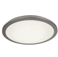 LED Deckenleuchte Bad IP44 D: 30 cm Chrom 4000 K rund flach