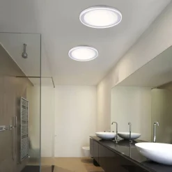 LED Deckenleuchte blendarm IP44 28 W B:45 cm in Chrom