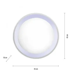 LED Deckenleuchte blendarm IP44 28 W B:45 cm in Chrom