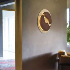 LED Deckenleuchte dimmbar Rostbraun Gold Ø50 cm 3000 K