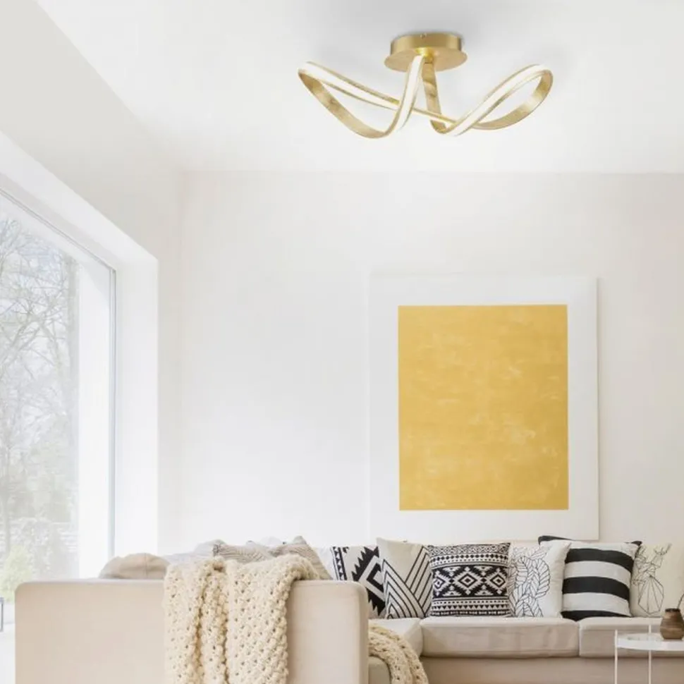 LED Deckenleuchte dimmbar Metall in Gold 2050 lm Modern