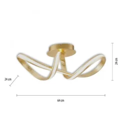 LED Deckenleuchte dimmbar Metall in Gold 2050 lm Modern